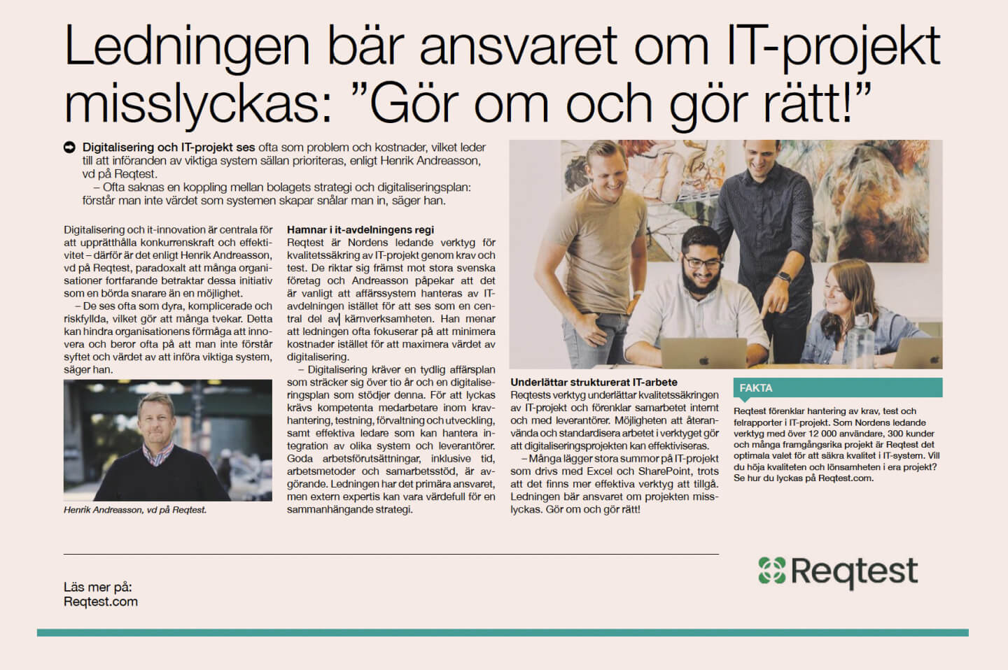 IT-ledningen bär ansvaret om IT-projektet misslyckas - gör om och gör rätt
